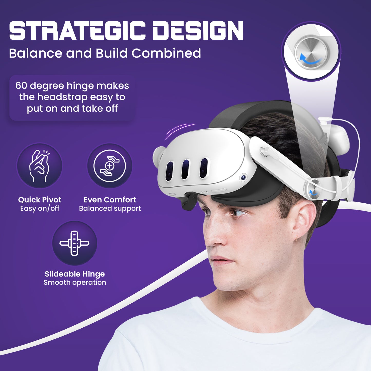 CYBVR Comfort Strap with Battery for the Meta Quest 3