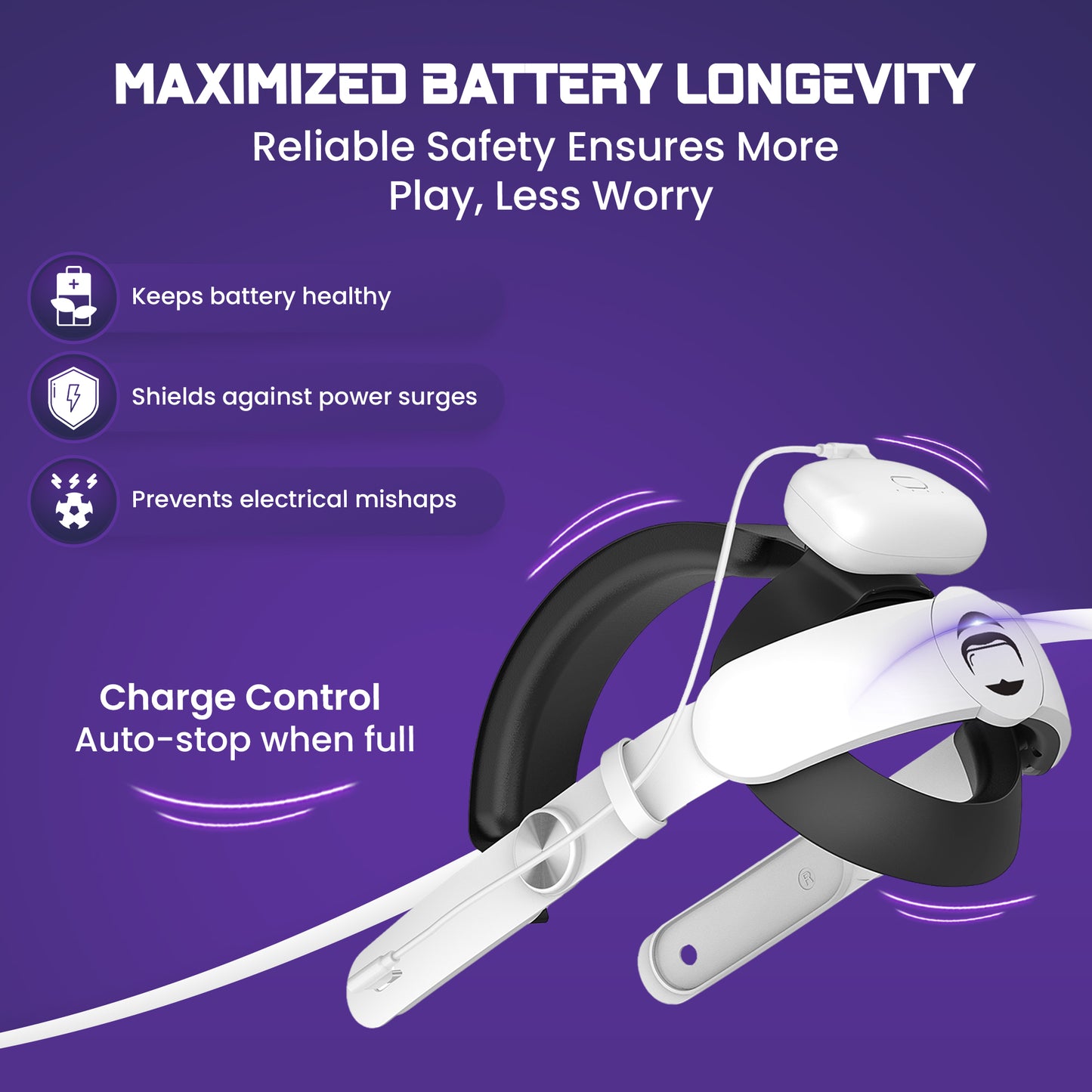 CYBVR Comfort Strap with Battery for the Meta Quest 3